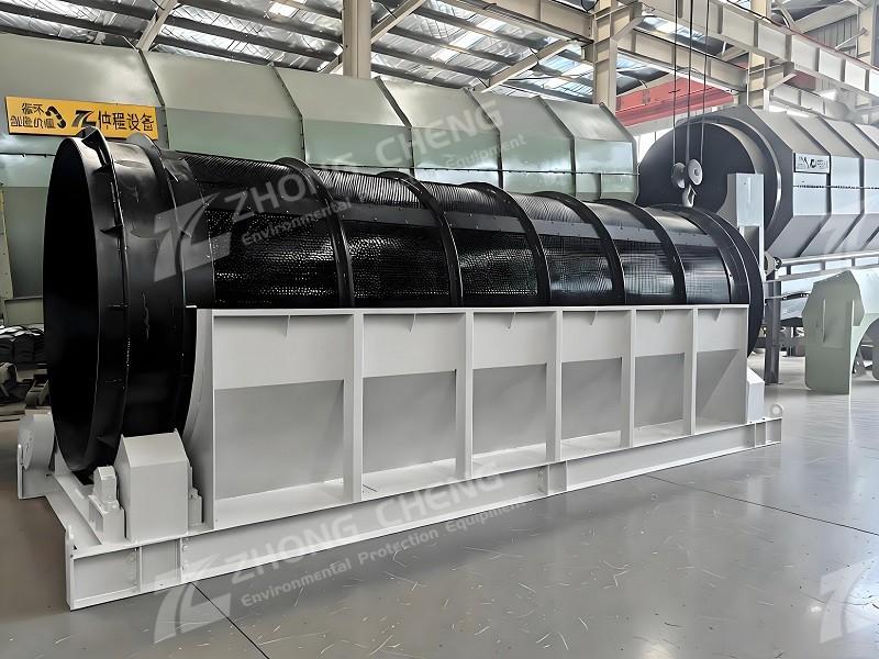Waste screening trommel screen